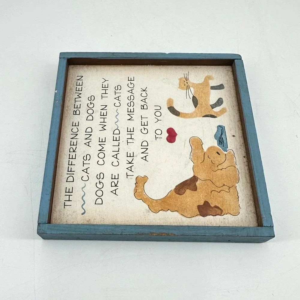 Grandmacore Funny Cat Dog‎ Wall Decor Vintage Farmhouse Pet Lover Sign